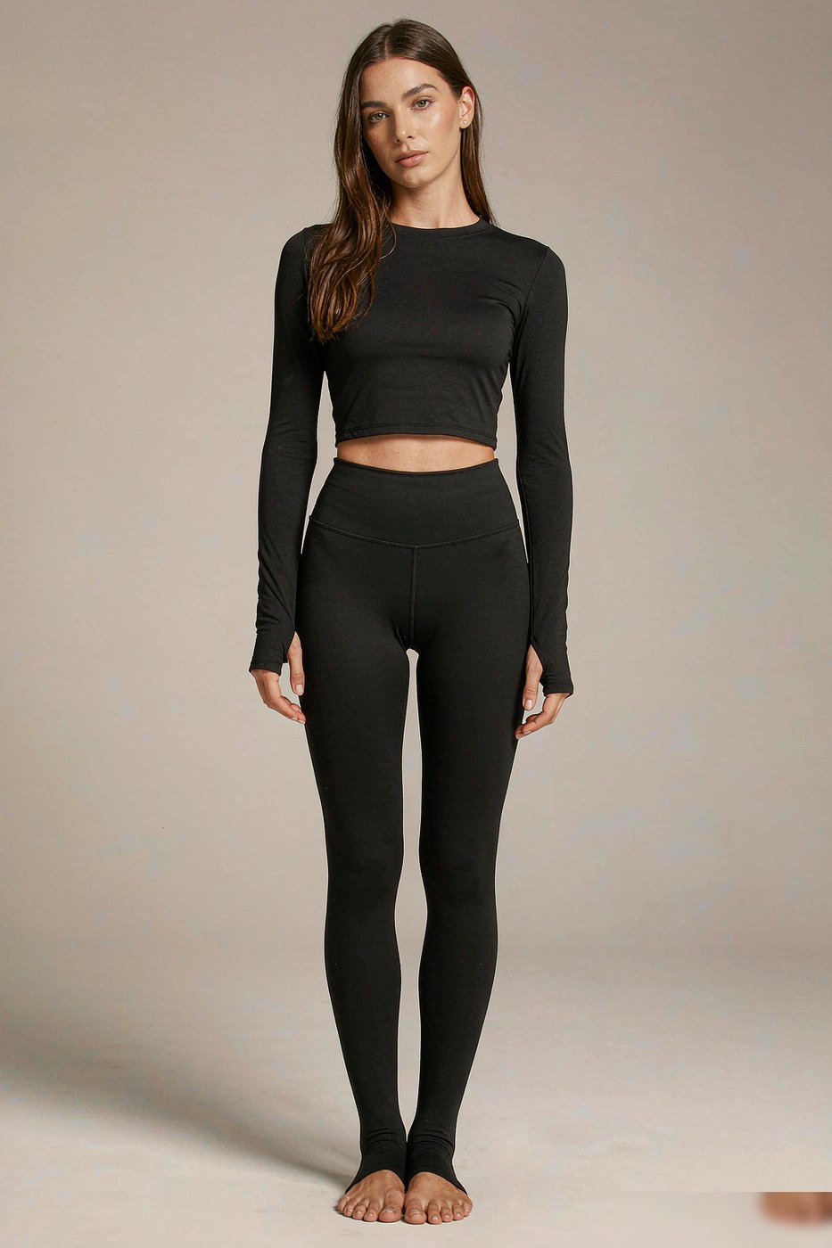 Long-Sleeve Crop & Legging Workout Set